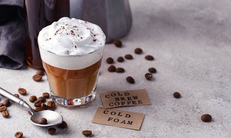 cold brew coffee with cold foam