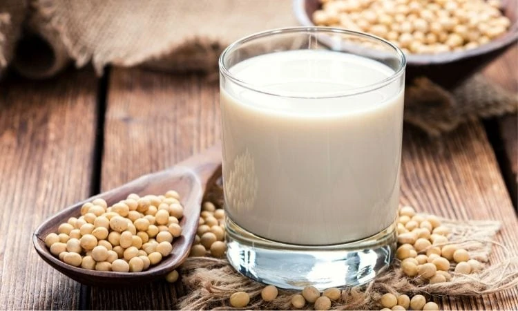 a glass of soy milk