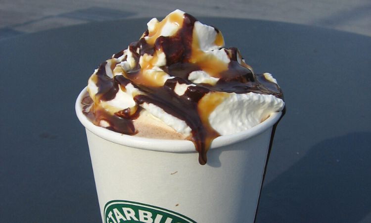 Starbucks Caffe Mocha with Whipped Cream and Caramel