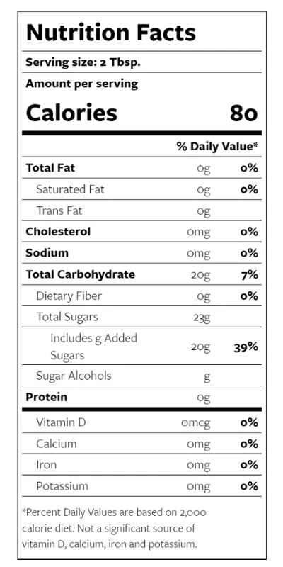 Dutch Bros Vanilla Syrup Nutrition Facts