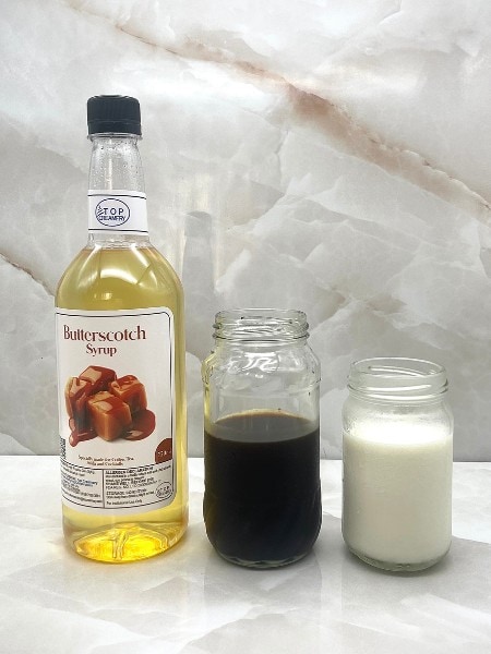 Iced Butterscotch Latte Ingredients